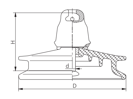 PSD 70E double-wing high-voltage suspension glass insulator