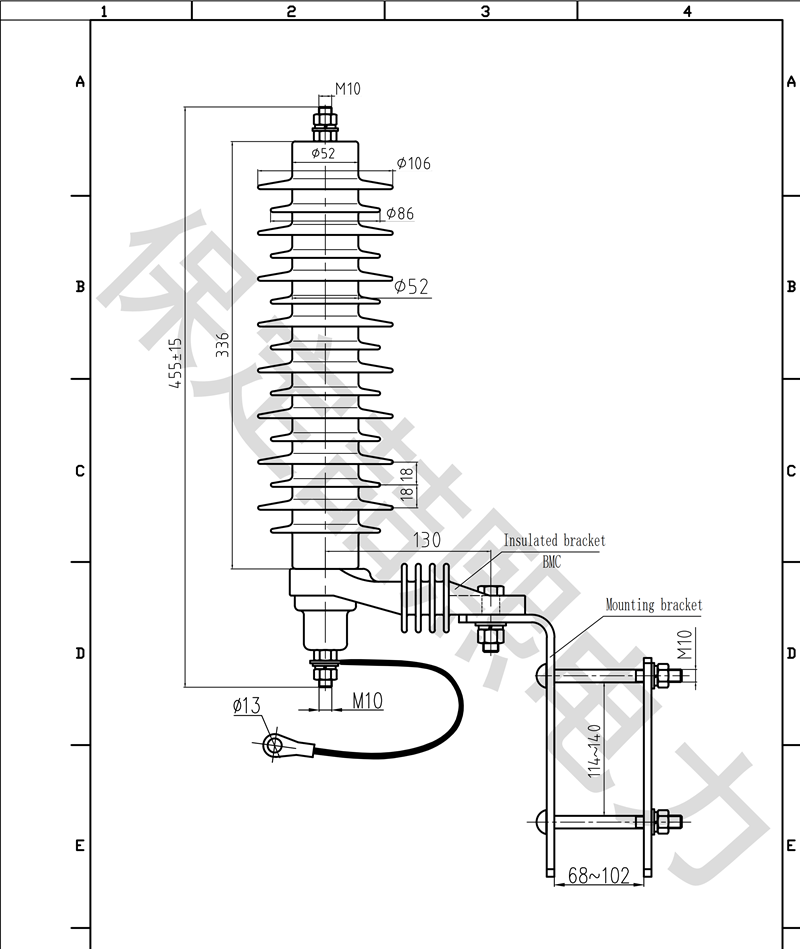 33KV polymer housed surge arrester