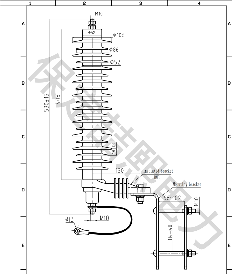 36KV polymer housed surge arrester