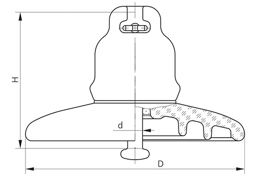U40B 40kN suspension disc-shaped glass insulator