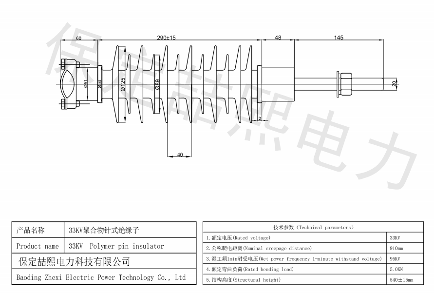 33kV Polymer Pin Insulator